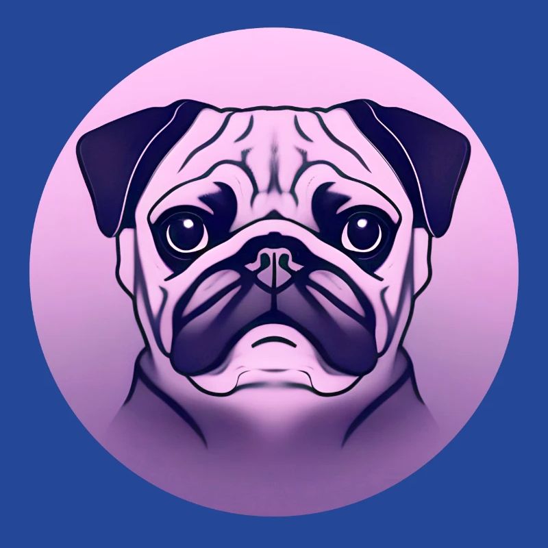 colored pug in a circle
