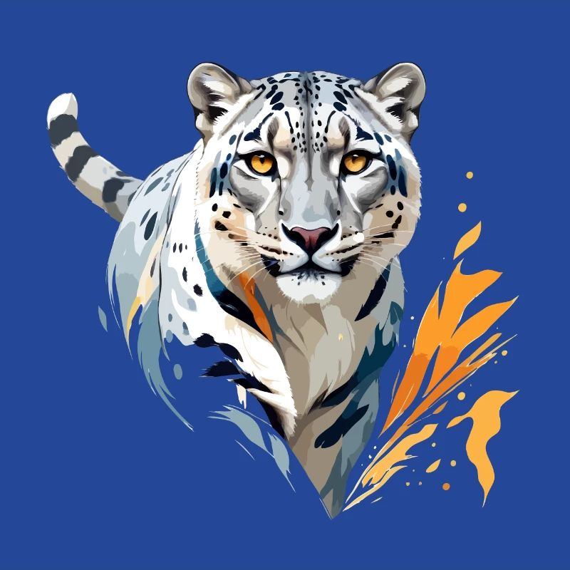 Snow Leopard Vector Art with Vibrant Illustration