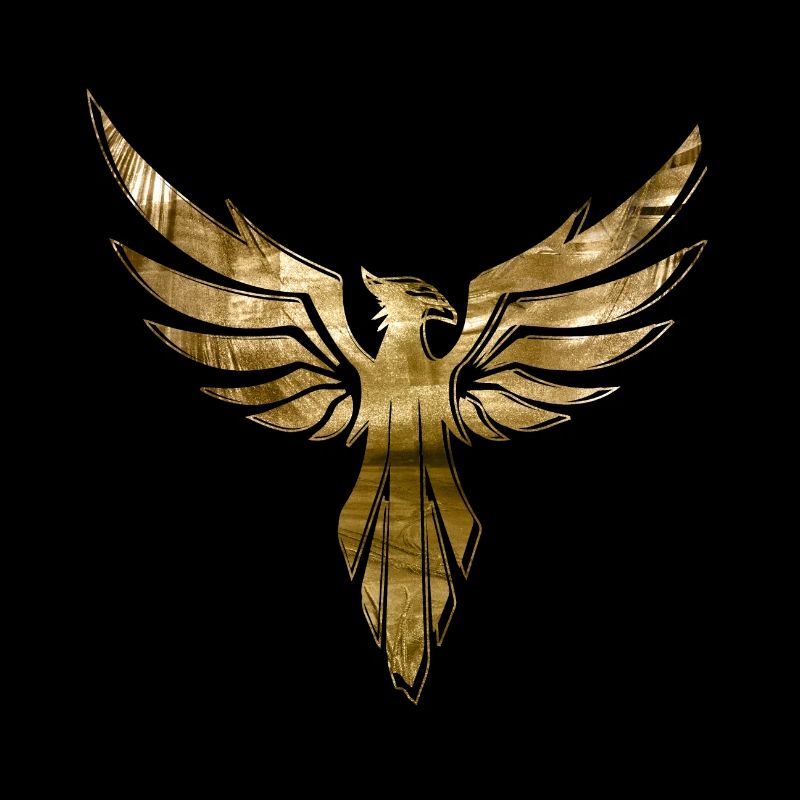 Phoenix,Bird,Graffiti,Gold