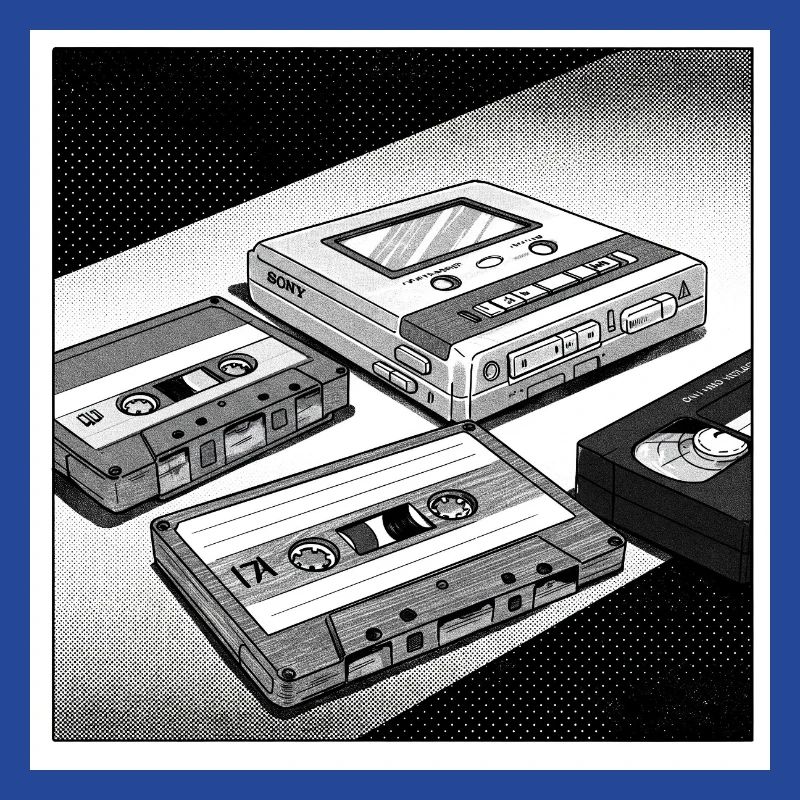 90s cult objects: Comic look for Walkman & Co.