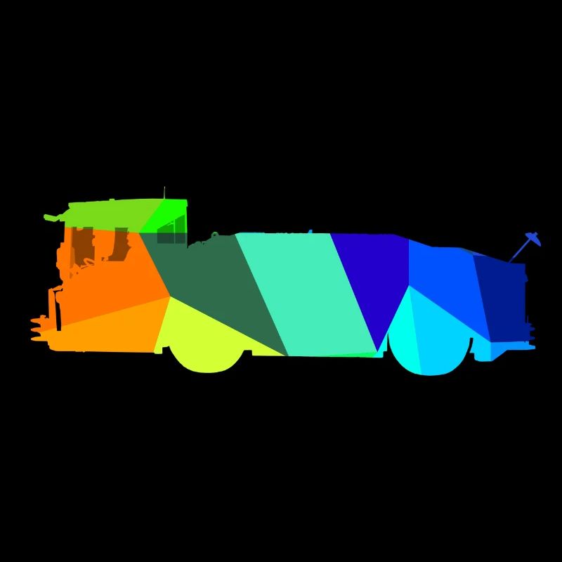 Flugzeugschlepper Regenbogen Polygon Rollfeld