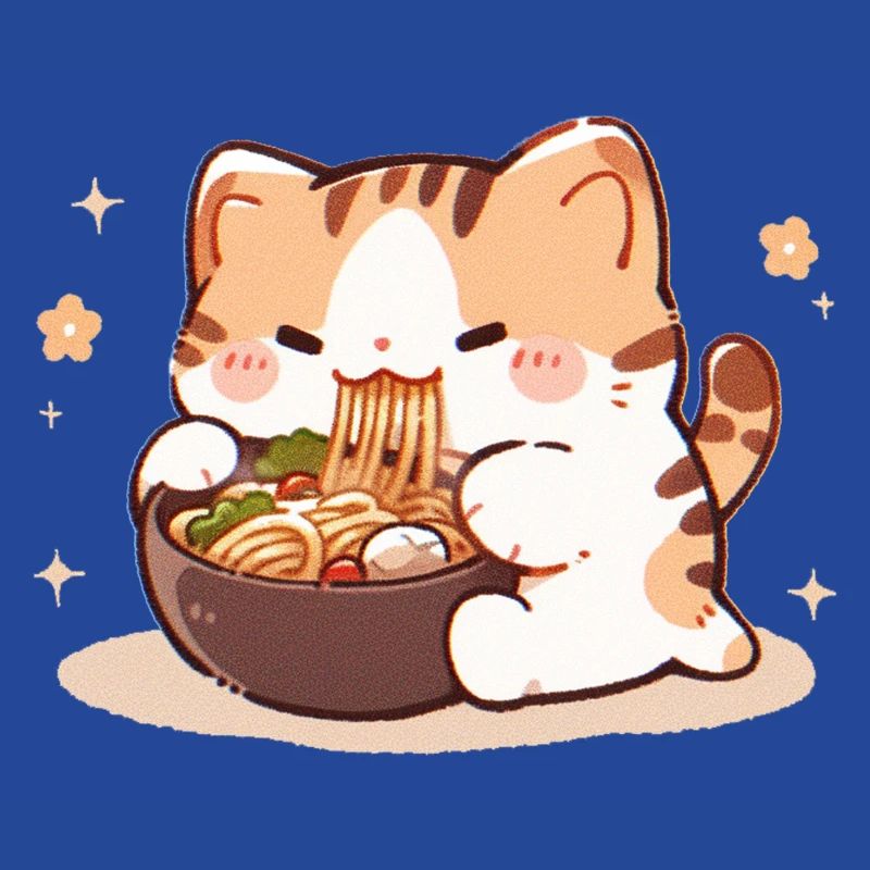 Mème de chat mangeant des spaghettis