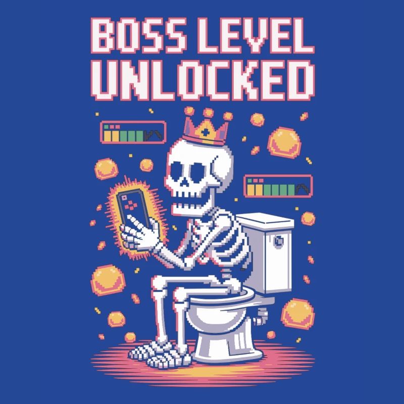 Final Level Unlocked – Retro Gaming Skeleton on