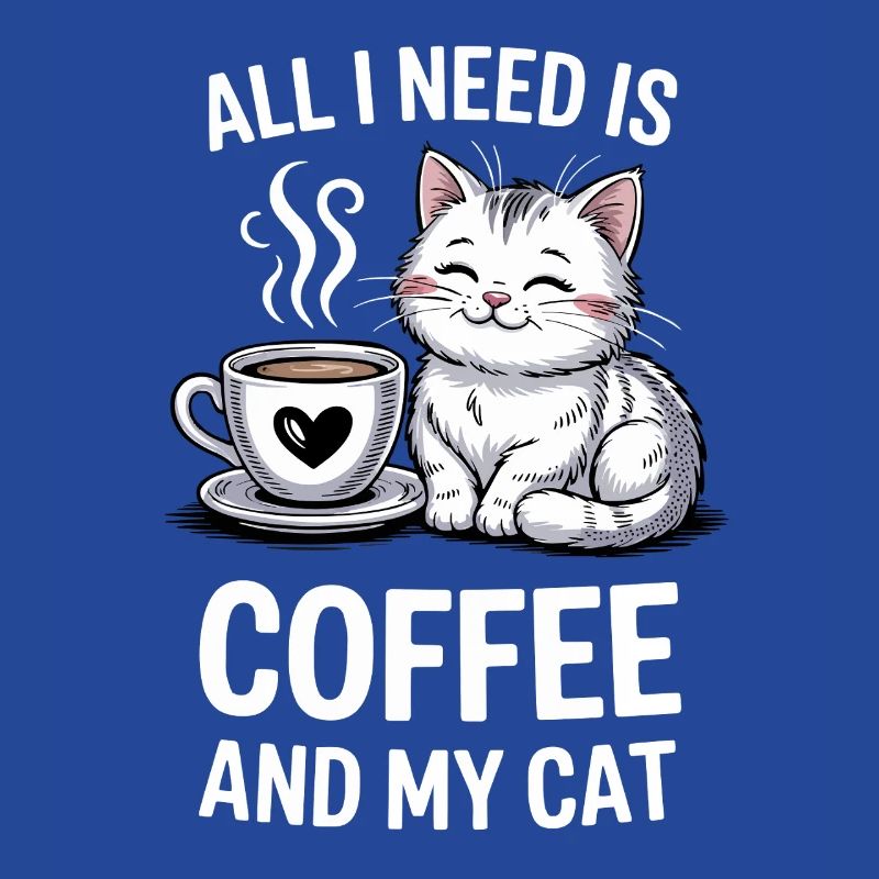 Conception de citation de café et de chat