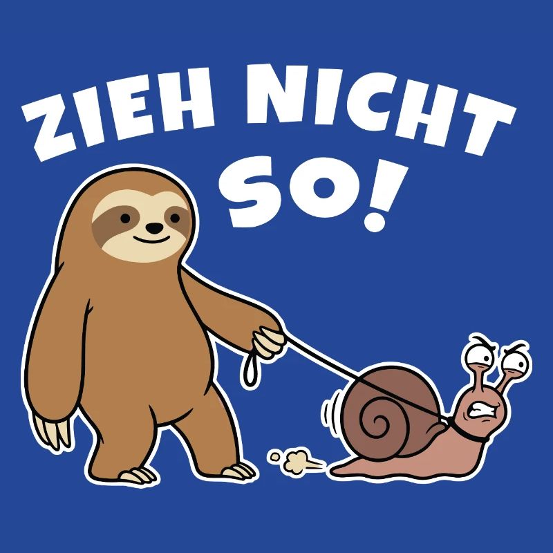 Don't pull like that! Sloth walks with snail