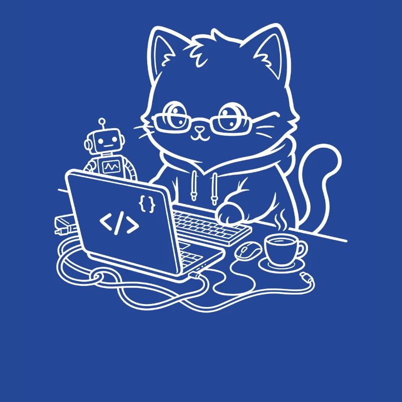 Coder Kawaii Katze Programmierer
