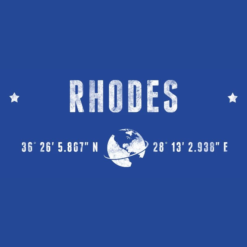 Rhodes Stylized Geographical Coordinates
