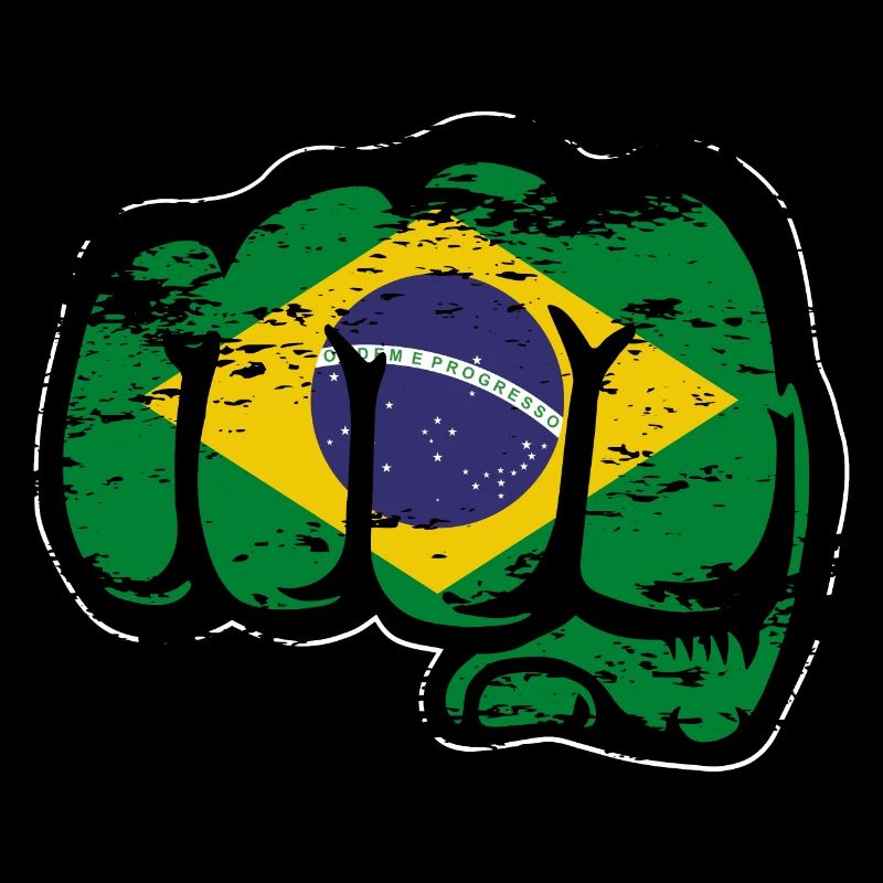 Drapeau du Brésil Main Poing Utilisé