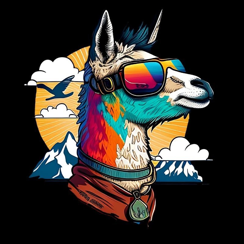 Lama avec lunettes de soleil