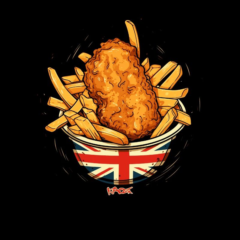 Drapeau britannique et Fish and Chips