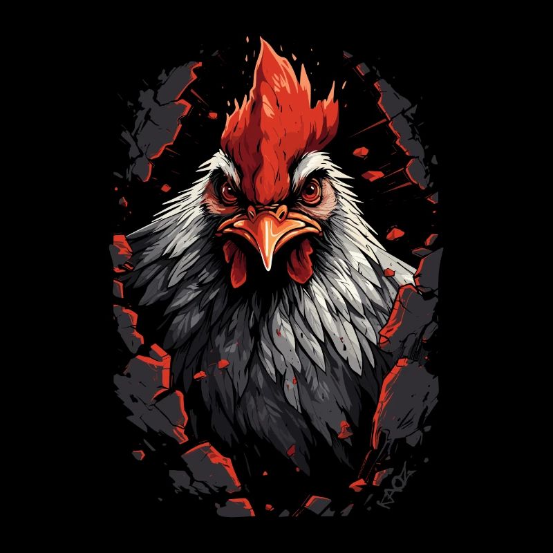 Briser les murs : un coq fort