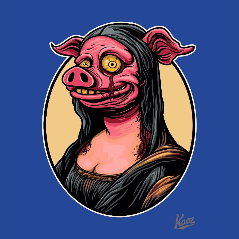 Das Portrait der Mona, das Zombie-Schwein Lisa