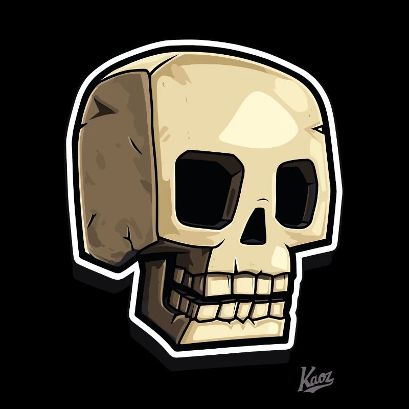 Funny Pixel Skull : Crâne avec breloque