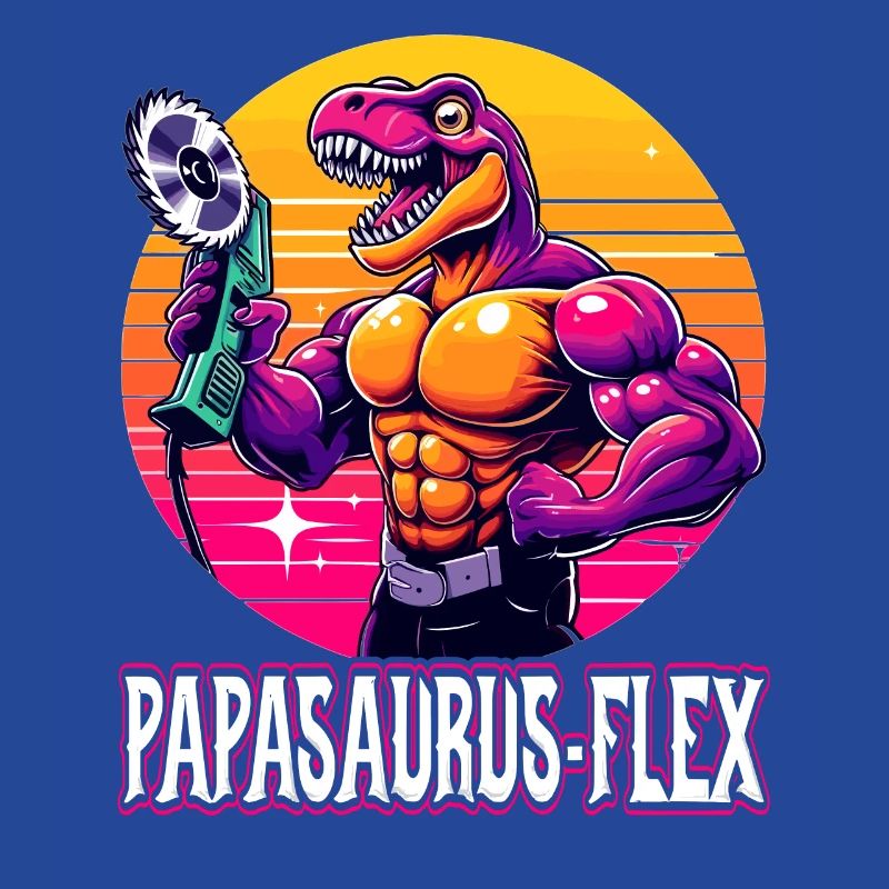 Papasaurus_flex Dino avec meuleuse d’angle