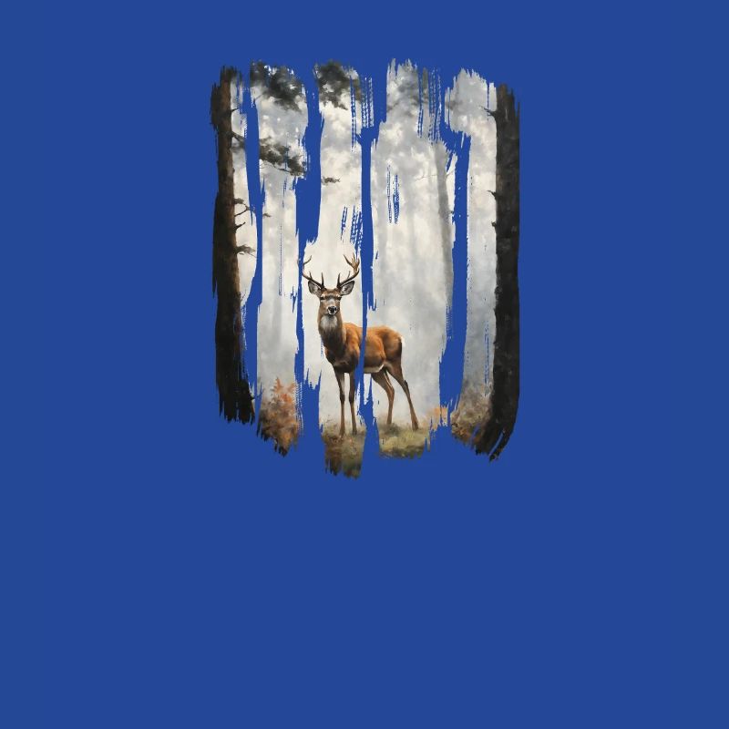 Triptyque Cerf dans les Bois Brumeux
