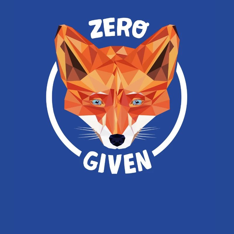Fuchs Low Poly Design Spruch: Zero Fucks Given
