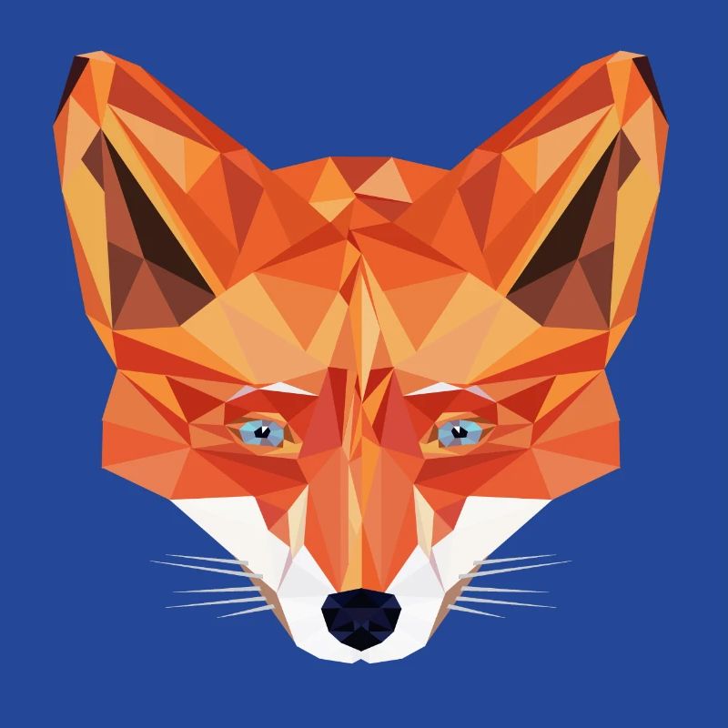 Fuchs Low Poly Design Wild forest animal head