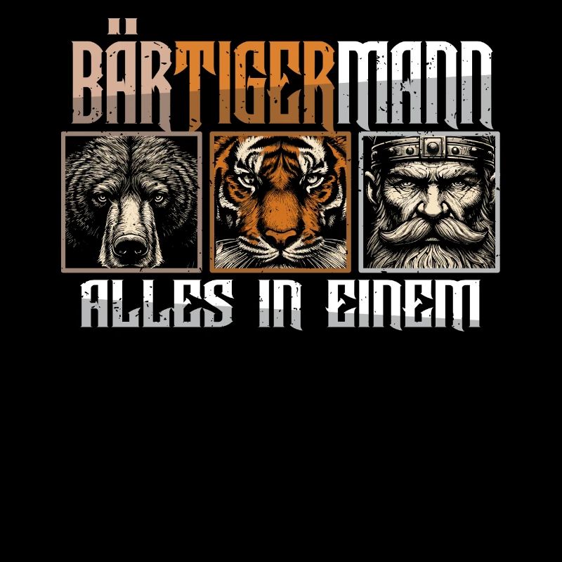 Bärtigermann Bär Tiger Mann Geschenk Bart Sprüche