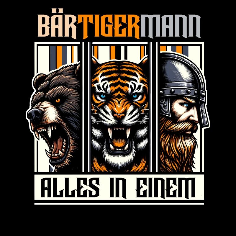 Bärtigermann Bär Tiger Mann Geschenk Bart Sprüche