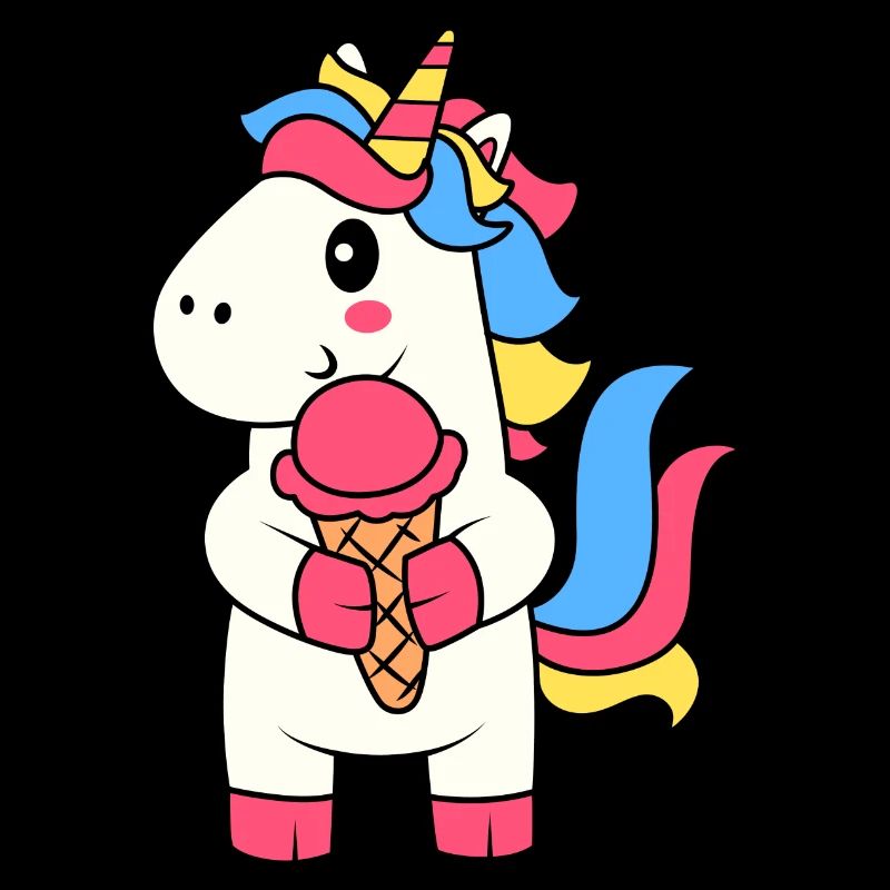 EINHORN EINHÖRNER REGENBOGEN EIS EISKUGEL MOTIV