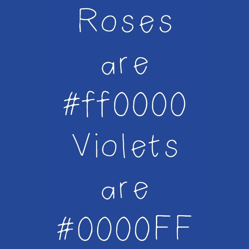 Blague sur le code couleur hexadécimal pour développeurs, codeurs et web...