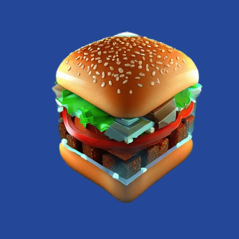 Hamburger Lover 3D Cube