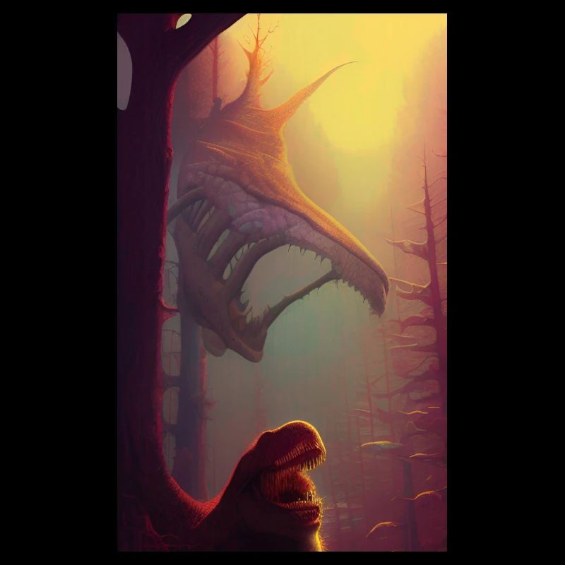 Creepy Horror Comic Alien on a strange planet land