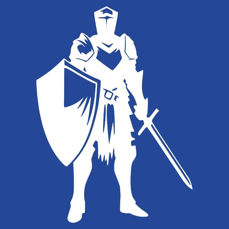 Fier chevalier de guerre avec bouclier et épée