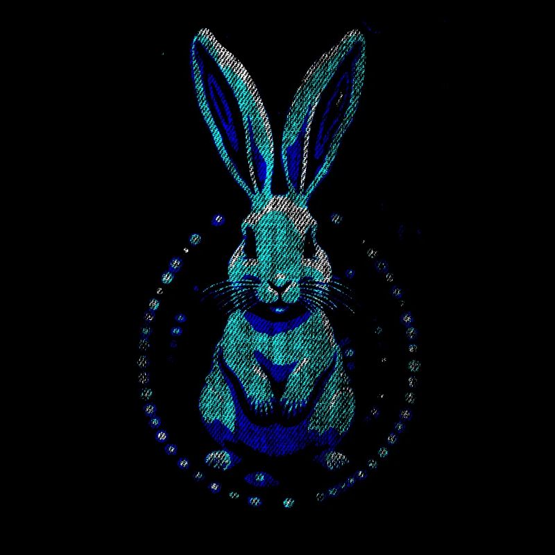 home Blue Art Easter Rabbit