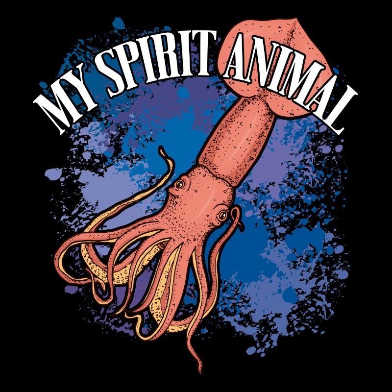 Calmar Calmar géant sur des éclaboussures colorées de couleur