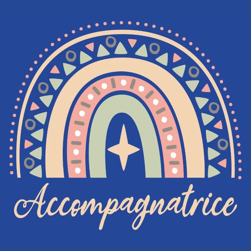 Accompagnatrice. Boho Rainbow accompagnatrice.