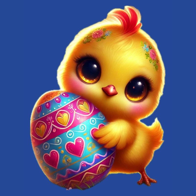Easter chicks with egg