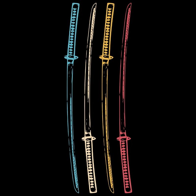 Samurai Japan Katana Ninja Sword retro vector 3