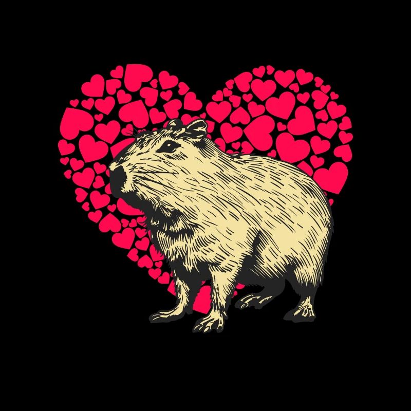 Capybara Herz Valentinstag Geschenk Freundin