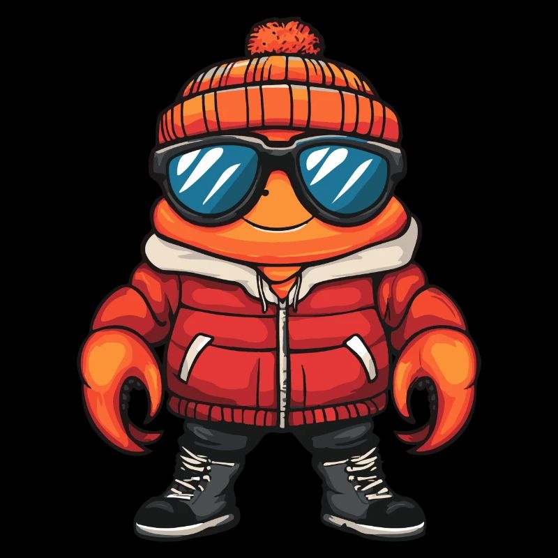 Krebs Krabbe Winter Comic