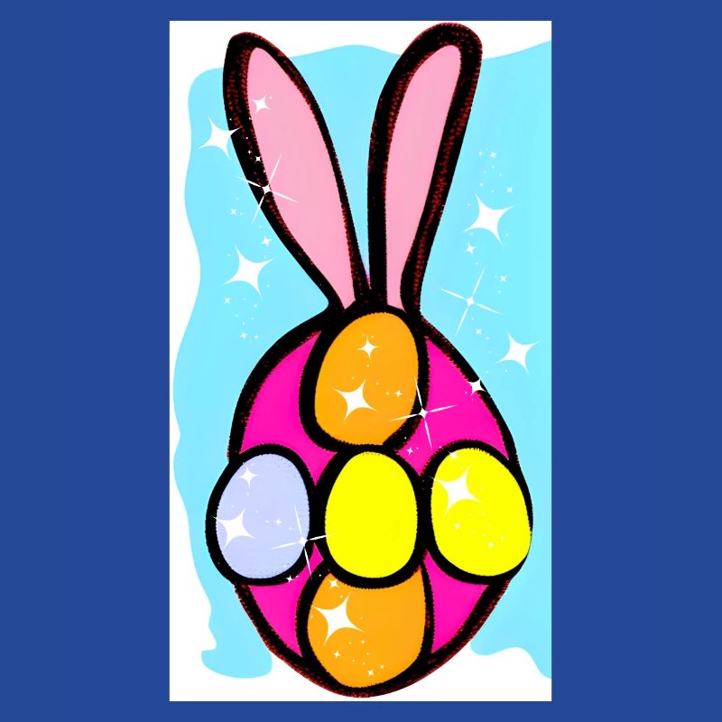Colorful Easter Bunny Eggs Illustration