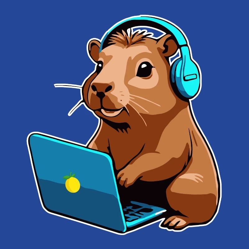 Capybara Programmer Coder Computer
