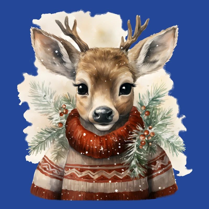 Hirsch im Winterpullover