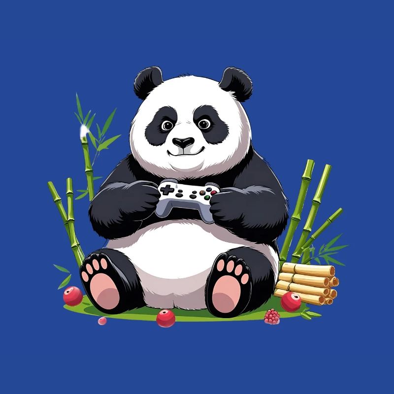 Cute Panda with Gaming Controller