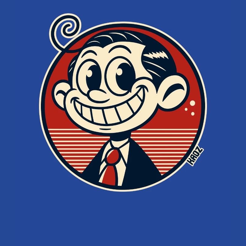 Lustiger kleineer Retro Comic Mann