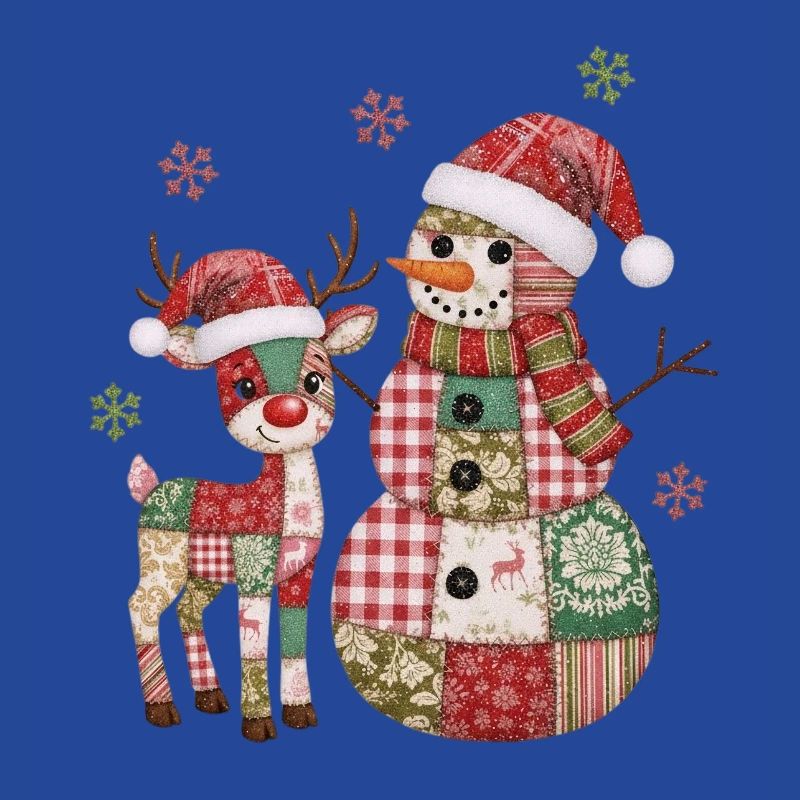 Patchwork Schneemann und Rentier