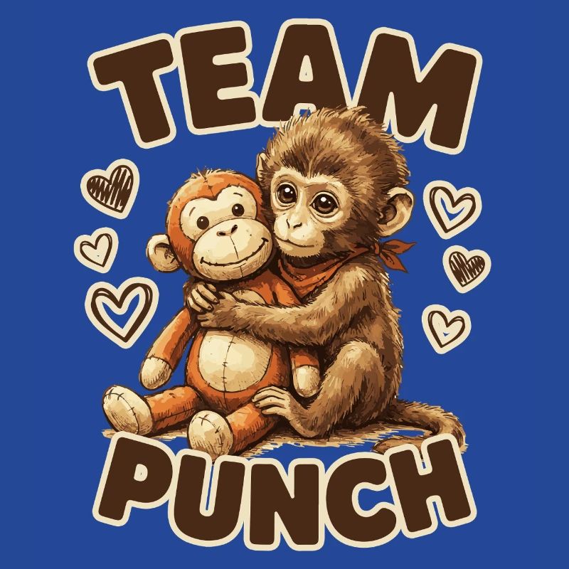 Cute Baby Monkey Named Punch Plush Hugging