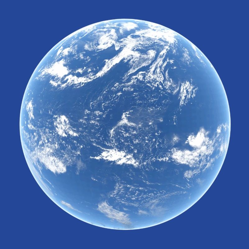Neptune Water and Clouds Planet