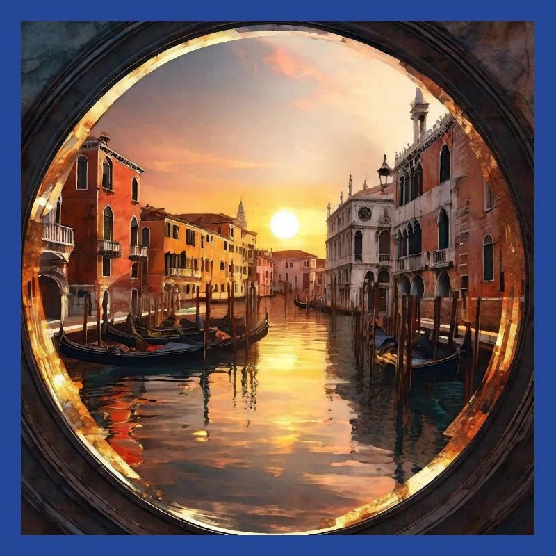 Venice, gold, sunset, reflection