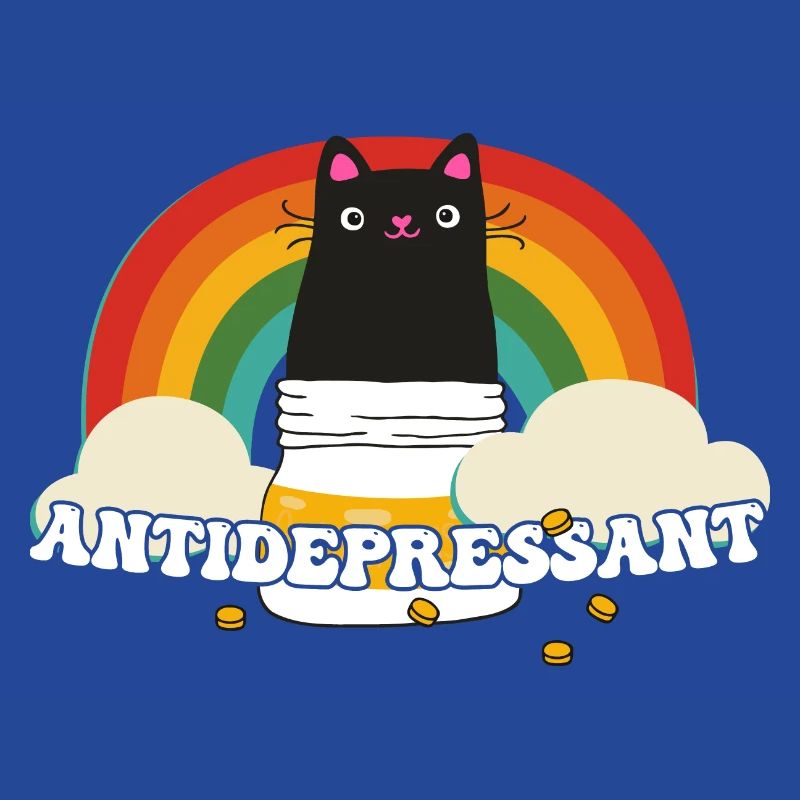 Cat Kitten Antidepressant Rainbow Peace Kindness