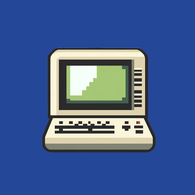 8-Bit DOS Terminal Computer Retro Pixelart