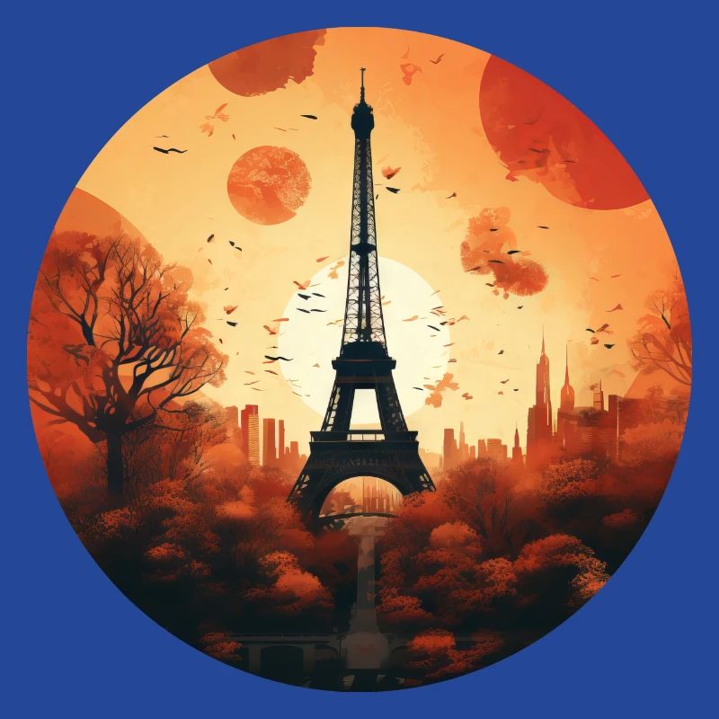 Coucher de soleil à Paris : Tour Eiffel et
