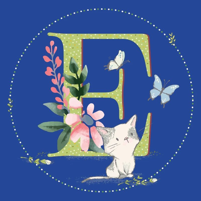 Anfangsbuchstabe E mit Katze