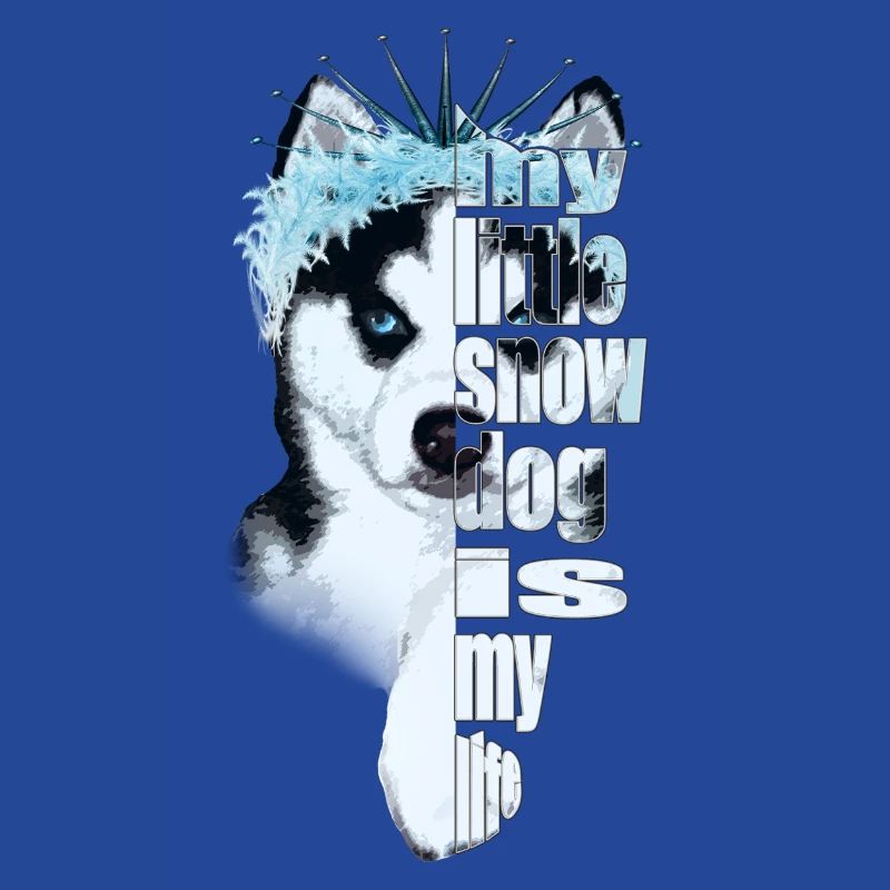 Eisbedeckter Husky mit Spruch