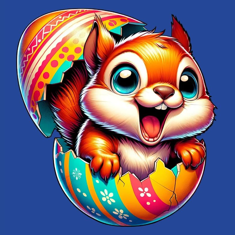 Easter Squirrel with Easter Egg: Cute Design